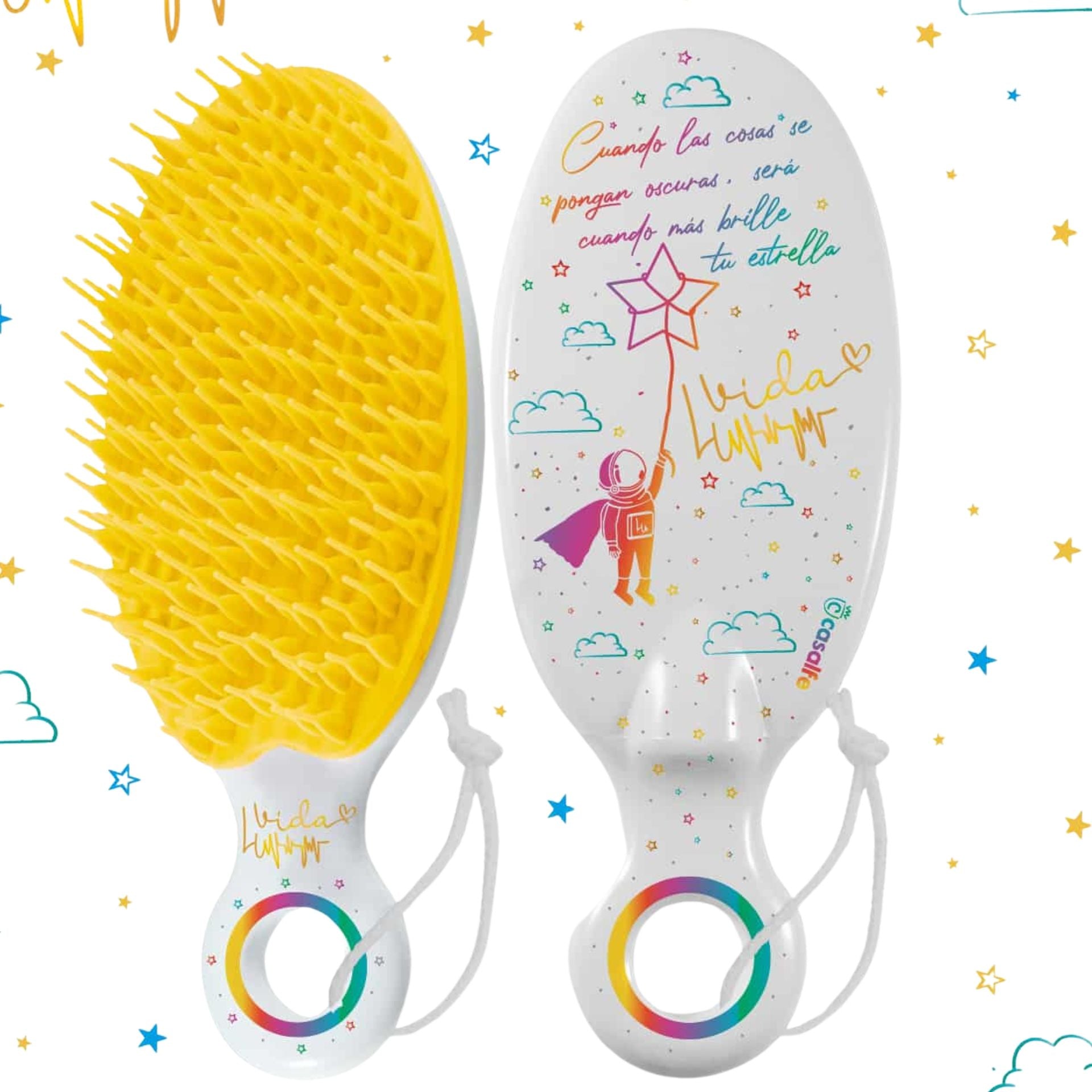 Casalfe Superlu Yellow Detangle Brush Without Pulling Curly Hair