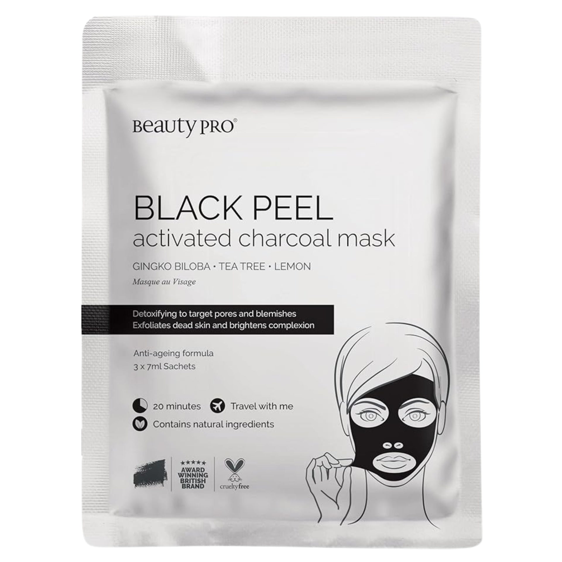 Beauty Pro Black Peel Off Mask 3X7g