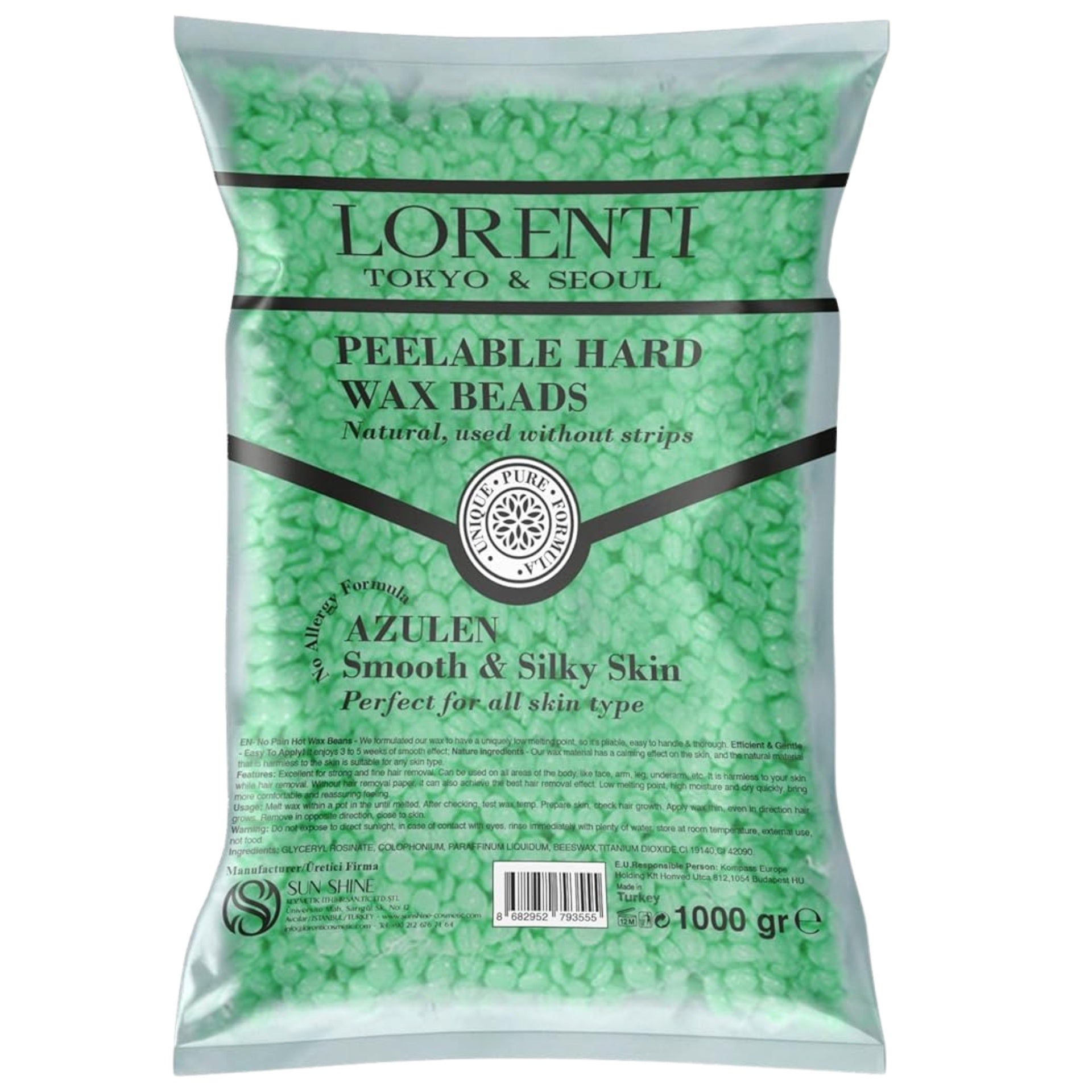 Lorenti Hair Perlas de cera depilatoria 1000 ml Azulen