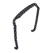 Zazzy Bandz Silver Polka Dots on Black Headband