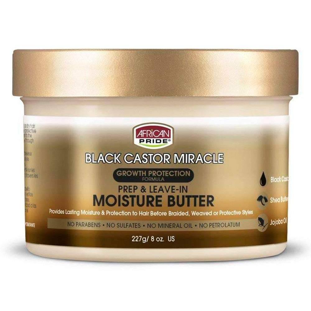 African Pride Black Castor Prep & Leave-In Moisture Butter 227g