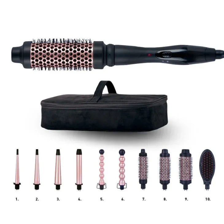 Set de Tenacillas y Cepillos Intercambiables 10 en 1 Perfect Beauty