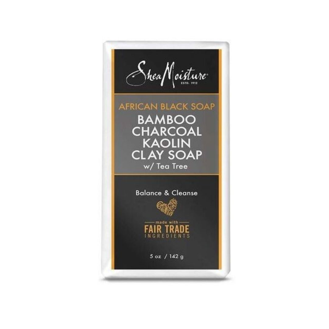 Shea Moisture African Black Soap Bamboo Charcoal Kaolin Clay Soap 142g
