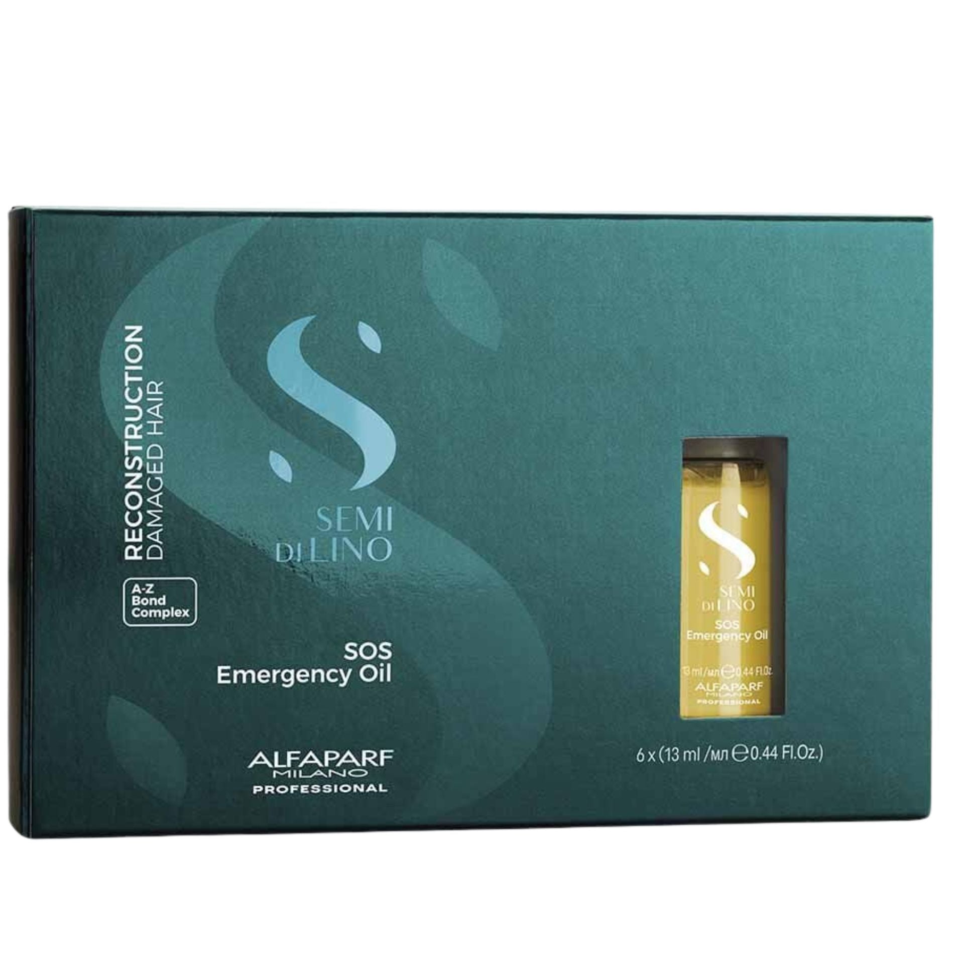 Alfaparf Milano Semi Di Lino Reconstruction Sos Emergency Oil For Damaged Hair 6 X 13 ml