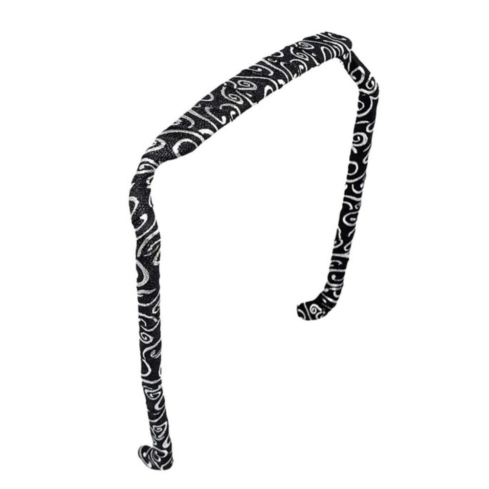 Zazzy Bandz Swirls of Silver on Black Headband