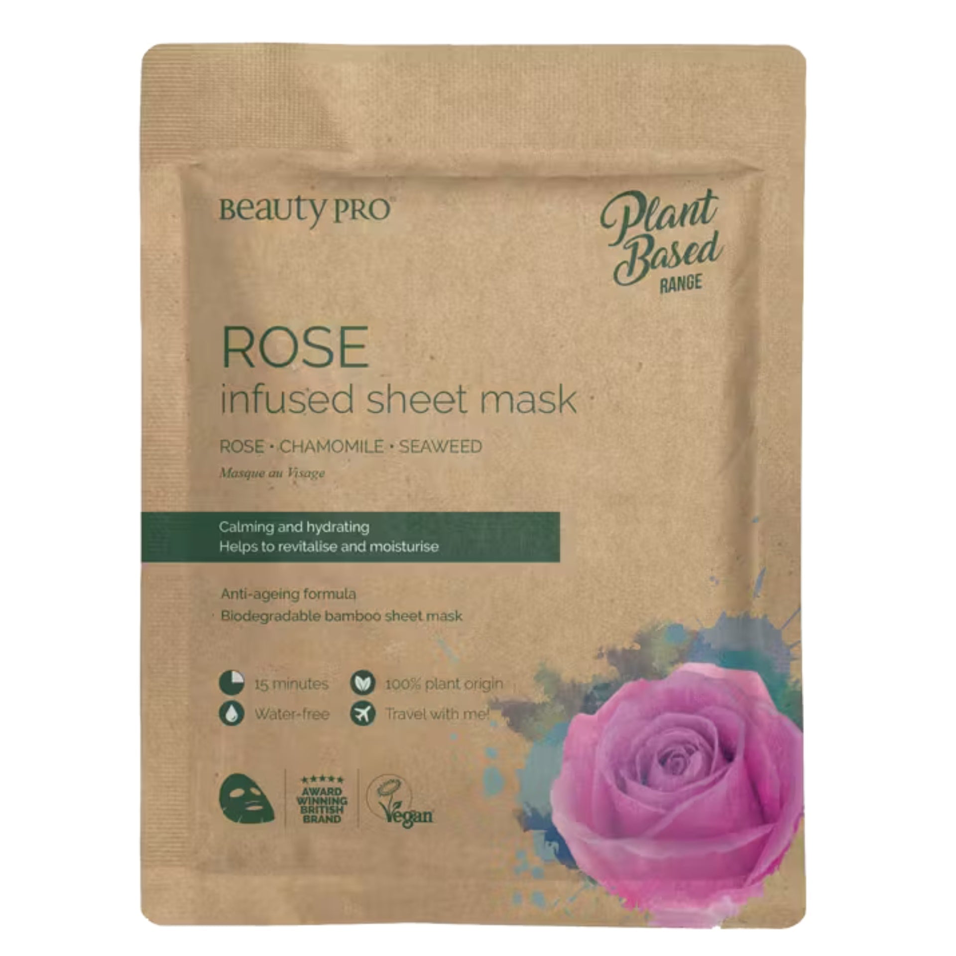 Beauty Pro Natura Rose Infused Sheet Mask 22ml