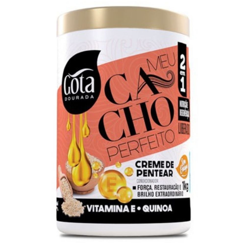 Gota Dourada Crema Pentear Meucacho 3 Óleo 1kg