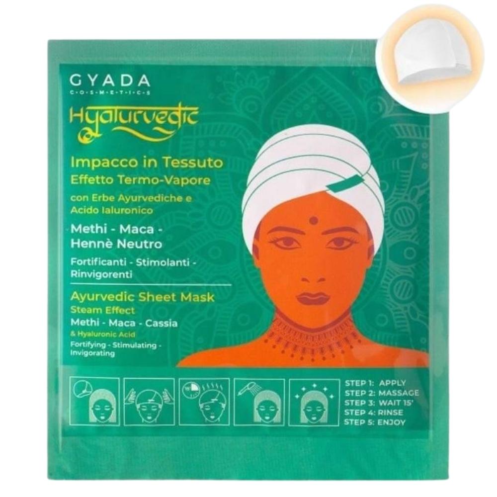 Gyada Cabello Hyalurvedic Impacco Ayurvedico In Tessuto Fortificante Methi, Maca, Hennè Neutro 60ml