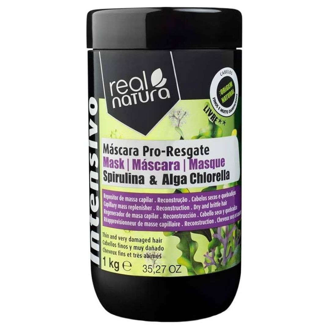 Real Natura Mascarilla Pro-Resgate Spirulina & Alga Chlorella