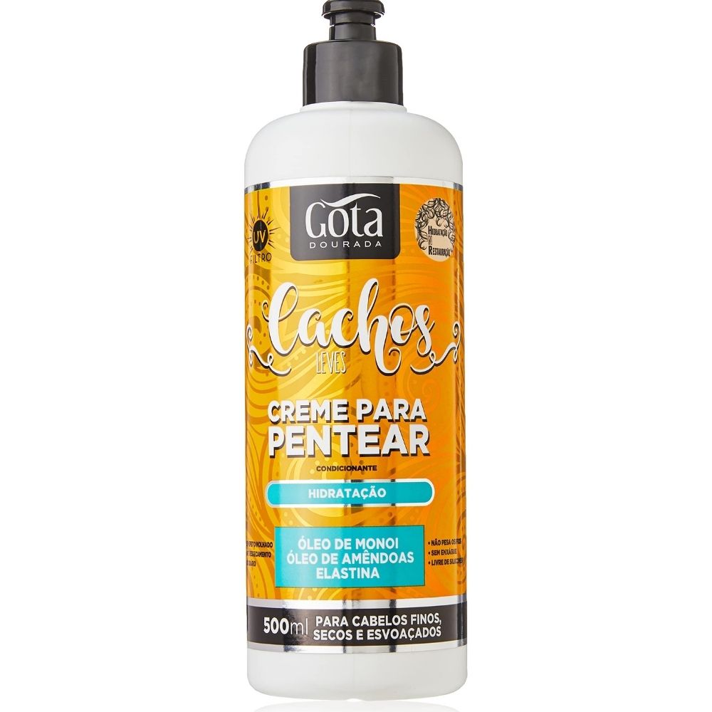 Gota Dourada Crema Pentear Cachos Hidratação 500ml