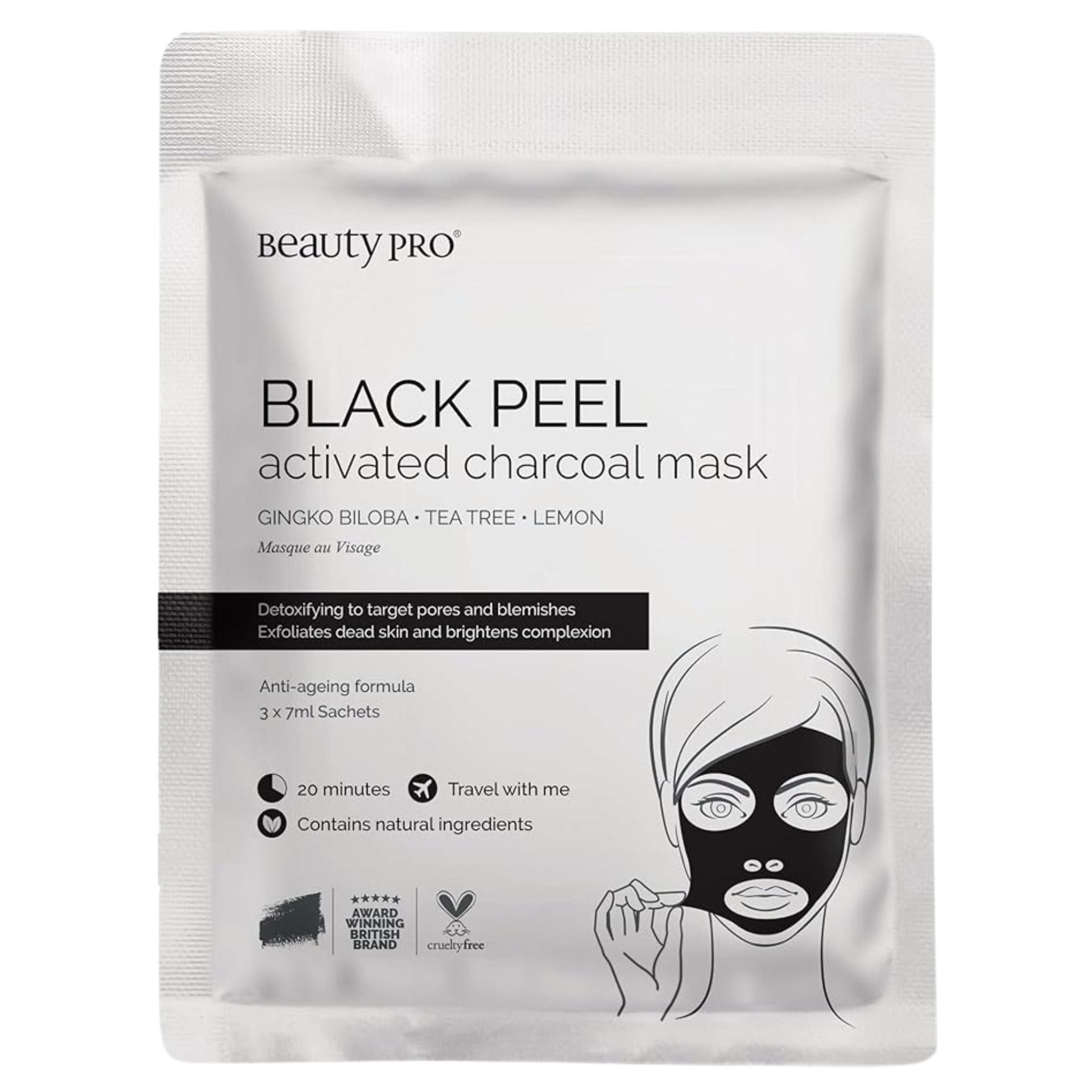 Beauty Pro Black Peel Off Mask 3X7g