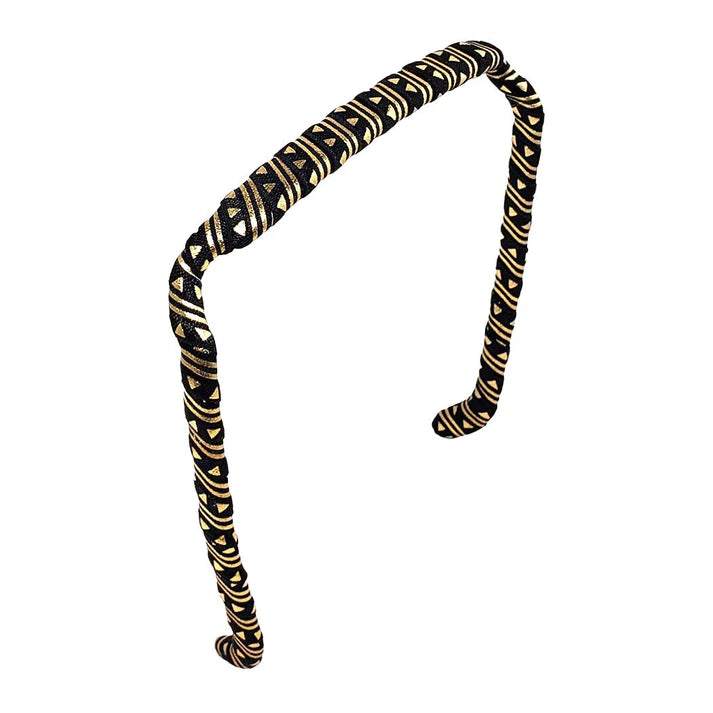 Zazzy Bandz Black and Gold Aztec Headband