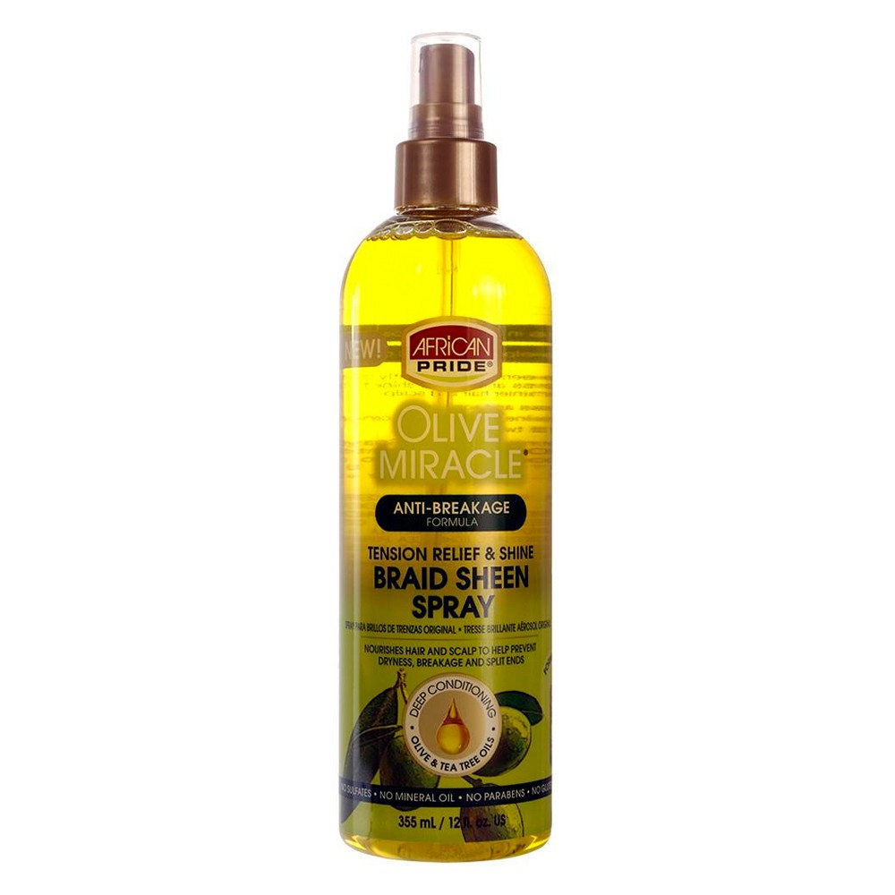 African Pride Olive Miracle Braid Sheen Spray 355ml