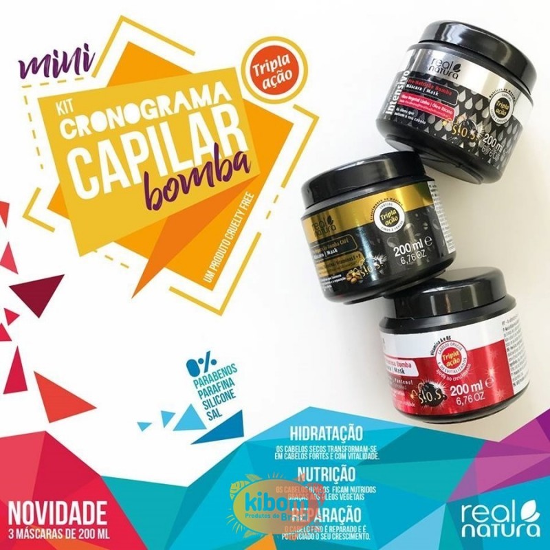 Real Natura Kit Cronograma Capilar Bomba 200ml